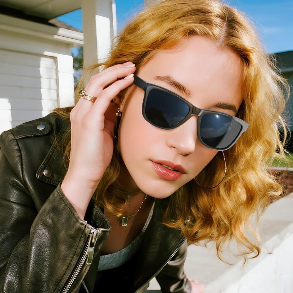 Polarized Unisex Retro Square Sunglasses UV400 Driving Travel Shades - Picture 3 of 7